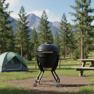 Barbecue Kamado en céramique Auplex de 27 pouces, fumoir au <span class=keywords><strong>charbon</strong></span> de <span class=keywords><strong>bois</strong></span>, cuisinière extérieure, barbecue pour la cuisine en jardin et sur la terrasse - Product Image 1