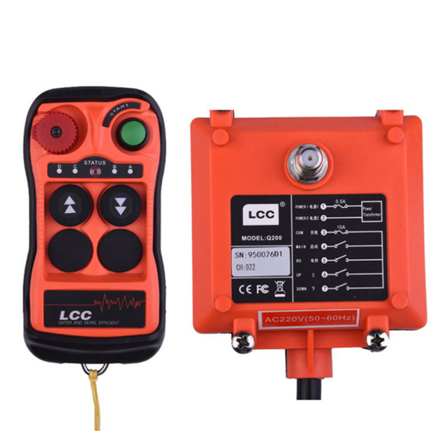 Factory Direct Supply Q200 Q202 AC220V DC24Volts 36v 2 Button Double Speed 433mhz Industrial Crane Radio Wireless Remote Control