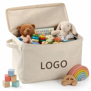 Canvas Vintage Solid Color <b>Toy</b> <b>Storage</b> Tote Basket with Handles <b>for</b> Kids Organizer Custom LOGO - Product Image 5
