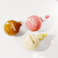 Bouteille compte-gouttes en verre de 40 ml, forme ronde, personnalisable avec étiquette privée, paroi épaisse, pour huile essentielle, bouteille de sérum transparente givrée