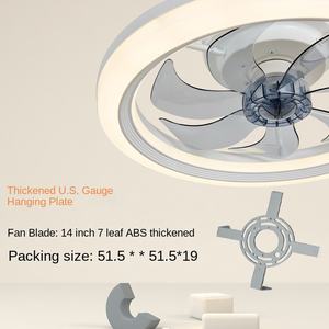 ไฟพัดลม LED พร้อมรีโมตอัจฉริยะควบคุมได้หลายห้อง110V ฐานพลาสติกสำหรับห้องนอนห้องนั่งเล่นและห้องรับประทานอาหารรีโมทคอนโทรล - Product Image 5