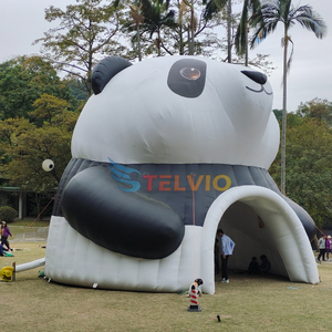 خيمة نفق عملاقة قابلة للنفخ على شكل باندا للاستخدام الخارجي، من مصنع صيني، قيمة رائعة، قوس كرتوني حيواني ضخم مخصص للترويج للفعاليات - Product Image 1