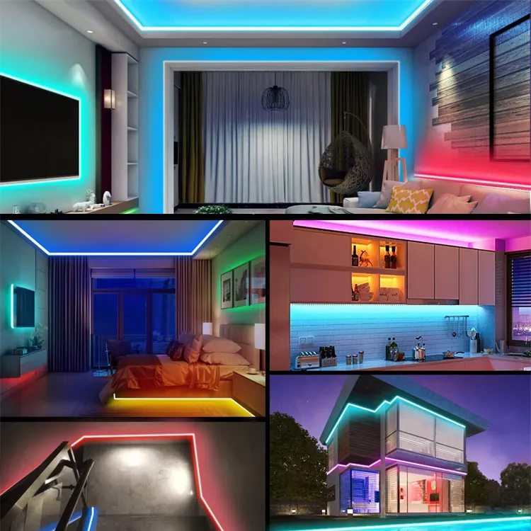 Bande lumineuse led rgb intelligente 2m 5m 10m 5050 USB 5V télécommande Bluetooth APP commandes synchronisation avec la musique TV salle décoration de la maison bandes lumineuses led