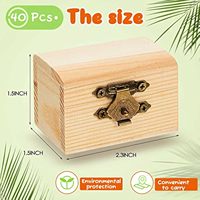 Boîtes à crat de Pâques en bois naturel inachevées et écologiques Mini boîte à trésor en bois avec fermoir verrouillable Coffre de pirate