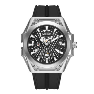 New MEGIR 8603 New Stainless Steel <b>Case</b> Skeleton Mechanical <b>Watch</b> Waterproof Luminous Men Fully Automatic Wristwatches - Product Image 1