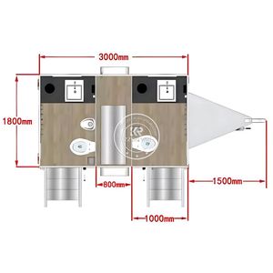 Toilettes mobiles de luxe pour événements, 2 cabines, remorque WC portable au design moderne - Product Image 1