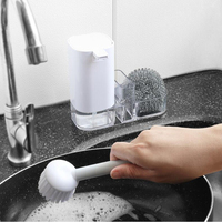 Ensemble de nettoyage de cuisine, distributeur de savon liquide, éponge et brosse de vaisselle, 3 en 1,