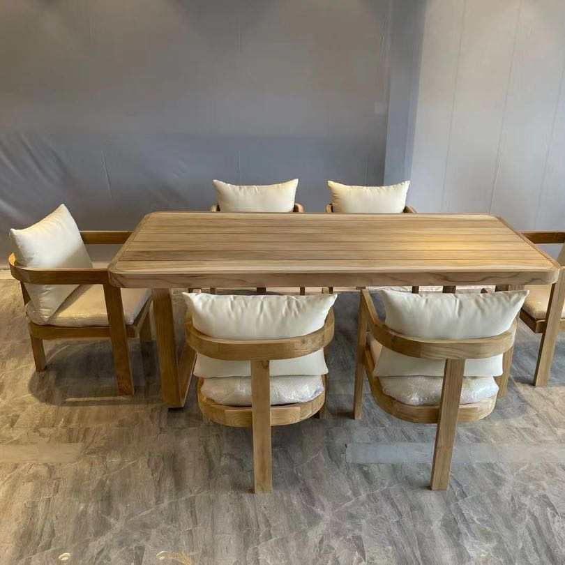 Modern Design Teak Wood Table and Chair Set Solid Teak Outdoor Dining set