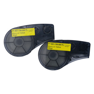 Cartouche d'étiquettes en vinyle M21-750-595-YL 0,75'' 6,4m pour imprimante d'étiquettes portable <span class=keywords><strong>Brady</strong></span> BMP21 Noir sur Jaune - Product Image 3