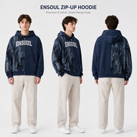 Sweats à capuche personnalisés de qualité supérieure 450 GSM, impression numérique haute qualité, effet délavé, streetwear épais, sweats à capuche zippés pour hommes