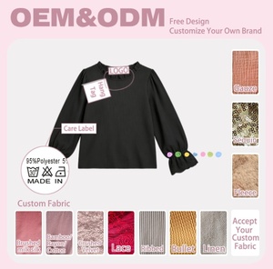 Chemisier à volants pour filles de 2 à 12 ans, broderie anglaise, manches longues, haut pour enfants, chemise à manches longues pour enfants, vente en gros, personnalisable OEM - Product Image 2