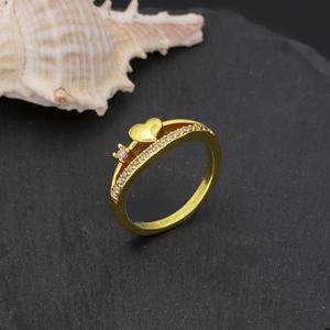 Bague de mariage classique en laiton plaqué or 24 carats JXX pour hommes et femmes, bague en or tendance - Product Image 2