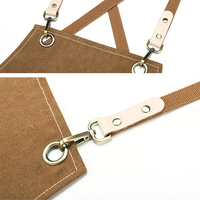 Tablier de cuisine en toile denim avec sangle en cuir, personnalisable avec logo, pour restaurant BBQ, salon de beauté, barista, café, boulangerie
