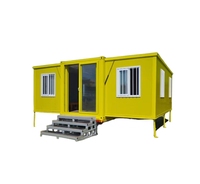 Petite maison mobile préfabriquée de 2 à 5 chambres avec toit en acier léger 20 pieds 40 pieds Maison-conteneur pliable et extensible en bois Terrasse