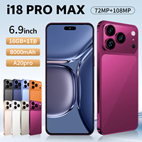 18 Pro Max >7" 5G/LTE AMOLED Octa Core HD 108MP 16GB/1TB 8000mAh 120Hz Dual SIM Android 15 Smartphone Bahasa Inggris Prancis Spanyol
