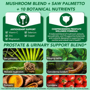 Capsule per la Salute della Prostata 90p, Miscela SNAP con Saw Palmetto, Reishi, Maitake, Zinco, Selenio, Licopene, Integratore per il Benessere Maschile - Product Image 4