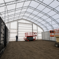 Tente Conteneur Robuste à Double Structure en Treillis 50x40x15ft avec Porte à Treuil Mécanique, Abri Portable pour Entrepôt, Fabricant