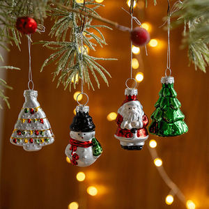 Adornos Navideños de Lujo de Nuevo Diseño, Adornos Colgantes de Vidrio Soplado Personalizados, Decoraciones Navideñas de Alta Calidad con Acabado Flocado - Product Image 2
