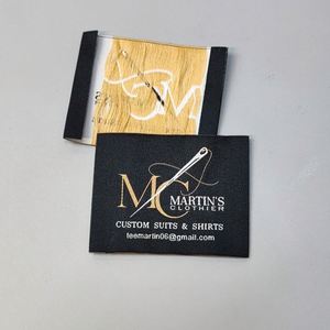 Custom Clothing Logo End Folded Neck Tag Laser Cutting High Density Soft Garment Woven Label - Product Image 3