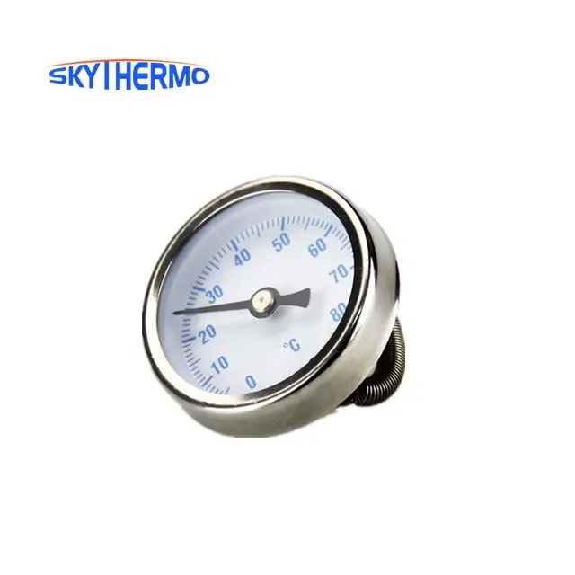 High Quality Hot Industrial Bimetallic high temperature measuring instant reading bimetal water pipe thermometer