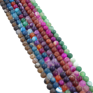 ลูกปัดหินแคลเซโดนีธรรมชาติแบบลอยน้ำรุ่นใหม่ปี 2026 ขนาด 4/6/8/10/12 มม. หลากสีสัน สำหรับทำเครื่องประดับ - Product Image 1