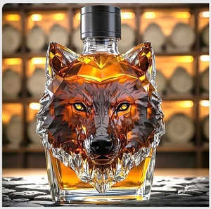 <span class=keywords><strong>Botella</strong></span> <span class=keywords><strong>de</strong></span> Cristal para Whisky o <span class=keywords><strong>Vodka</strong></span>, Personalizada, <span class=keywords><strong>de</strong></span> Borosilicato, con Diseño Exquisito <span class=keywords><strong>de</strong></span> Cabeza <span class=keywords><strong>de</strong></span> Lobo Tallada - Product Image 6