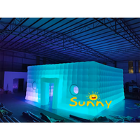 Tente Cube LED Gonflable Carrée Tente de Discothèque Gonflable Personnalisée Événements Extérieurs Cour Arrière Souffleur Lumière LED Tente Disco