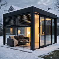 Bioklimatische Motorisierte Lamellen-Pergola Wasserdichter Aluminium-Außenbalkon Garten-Pavillon Terrasse mit LED-Beleuchtung CE