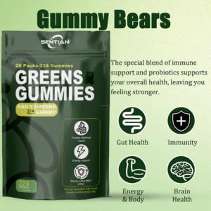 OEM/ODM Gommes quotidiennes Gommes multi-vitamines et minéraux Spiruline biologique et chlorella Gommes vertes - Product Image 3