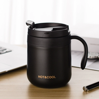 Mug à café de bureau en acier inoxydable 304 avec logo personnalisé, isolation laser, couvercle et poignée, idéal pour les cadeaux d'entreprise, prix d'usine