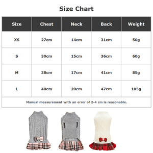Grazioso Maglione in Acrilico per Cani con Gonna, Set Due Pezzi Effetto Maglia, Abito per Animali Domestici, Moda Invernale con Papillon, Grigio e Bianco - Product Image 6