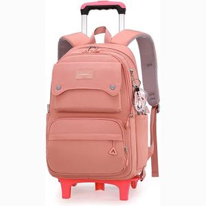 Free Sample Fashion Black Designer Wheeled Rolling Computer <b>Backpack</b> Bag <b>With</b> <b>Wheels</b> and Water Bottle Holder Pockets - Product Image 3