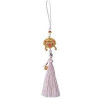 Pendentif de sac en polyester style chinois, ornement à pompon et breloque de paix, pour voiture, en émail cloisonné, tendance nationale, nouveau style