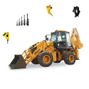 LTMG mini backhoe 2.5 ton 1.6 ton compact 4x4 backhoe loader with Air conditioner