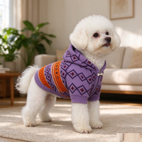 Pull à capuche chaud pour chien et chat, doublure polaire douce, vêtements tricotés pour animaux de compagnie, tenue d'hiver pour chiot et chaton