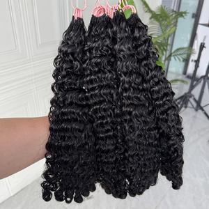 Cabello Humano Virgen Rizado Camboyano para Crochet, Color Negro Natural, Ligero y Suave, para Trenzas y Peinados Boho - Product Image 6