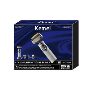 Kemei KM-3211 Set de Aseo Masculino 4 en 1, Afeitadora Recargable de 800 mAh, Impermeable IPX5, Mini Cortadora de Pelo de 3 Velocidades, Recortadora de Vello Nasal - Product Image 5