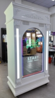 Cabina de Fotos Comercial Estilo Disco, Cabina de Selfies Interactiva con Impresora Rápida, Cámara DSLR, Cabina de Fotos para Promoción de Eventos
