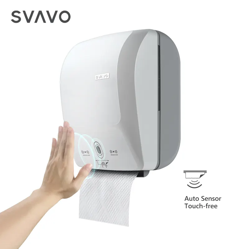 Distributore automatico di asciugamani di carta del sensore touchless fissato al muro del bagno della toilette del centro commerciale di vendita calda