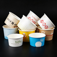 Gobelet en papier jetable écologique biodégradable de qualité alimentaire, carré ou rectangulaire, à paroi simple, pour crème glacée et yaourt, vente en gros