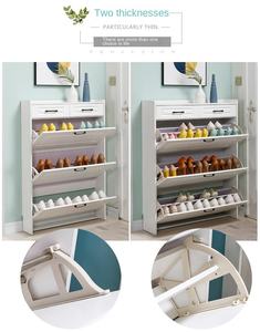 Wholesale European Modern Design Luxury Three Layer Wood <strong>Shoe</strong> Cabinet Living Room Entrance Villa <strong>White</strong> Flip Top <strong>Storage</strong> - Product Image 4