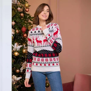 2026 nouveau KJ 2024 fabricants personnalisés conception col rond à manches longues tricot hommes femmes <span class=keywords><strong>renne</strong></span> <span class=keywords><strong>pull</strong></span> de noël - Product Image 6