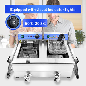 Friteuse électrique <span class=keywords><strong>de</strong></span> table commerciale à deux réservoirs <span class=keywords><strong>de</strong></span> 20 L, 6 kW, chauffage rapide, en acier inoxydable, prix <span class=keywords><strong>de</strong></span> gros - Product Image 6