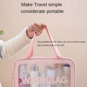 Sacs cosmétiques en PVC transparent tendance, 6 ensembles, pour femmes, voyage en plein air, imperméables, transparents, givrés, pour le maquillage - Product Image 4