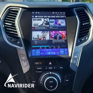 2 Din Android 13 Car Radio Player GPS Navigation Video Multimedia For Hyundai Santa Fe IX45 Android Screen 2013-2017 Tesla Style