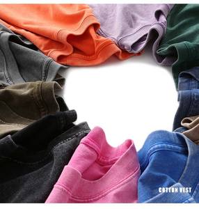 魅力的な230g 100コットンドレスショートスリーブレトロTシャツバティックウォッシュショルダーハイブランク男性用ルースオーバーサイズフィット - Product Image 2