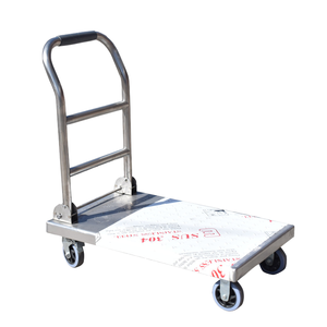 Carro <span class=keywords><strong>de</strong></span> Plataforma Plana <span class=keywords><strong>de</strong></span> Acero Inoxidable <span class=keywords><strong>de</strong></span> Alta Resistencia para Tiendas Minoristas, Centros Logísticos, Restaurantes, Almacenes y Transporte <span class=keywords><strong>de</strong></span> Carga - Product Image 1