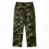 Ensemble deux pièces camouflage pour homme : veste oversize et pantalon cargo, survêtement streetwear coupe ample, veste camouflage boutonnée