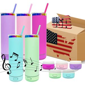 Custom Logo Stainless Steel Vacuum Insulated 20Oz Smart <b>Music</b> Player Tumbler Straight Display Speaker Cups - Product Image 1