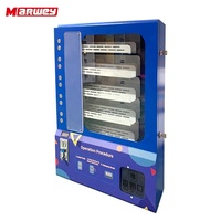 Mini distributeur automatique mural intelligent fonctionnant avec des pièces et des billets, petit distributeur automatique de snacks et boissons bleu personnalisé